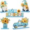 5-Pack Sunflower Gnome Wooden Table Signs – Summer Hello Sunshine Centerpieces, Rustic Farmhouse Table Decor for Home, Kitchen, Party & Seasonal Decorations (Blue Theme)